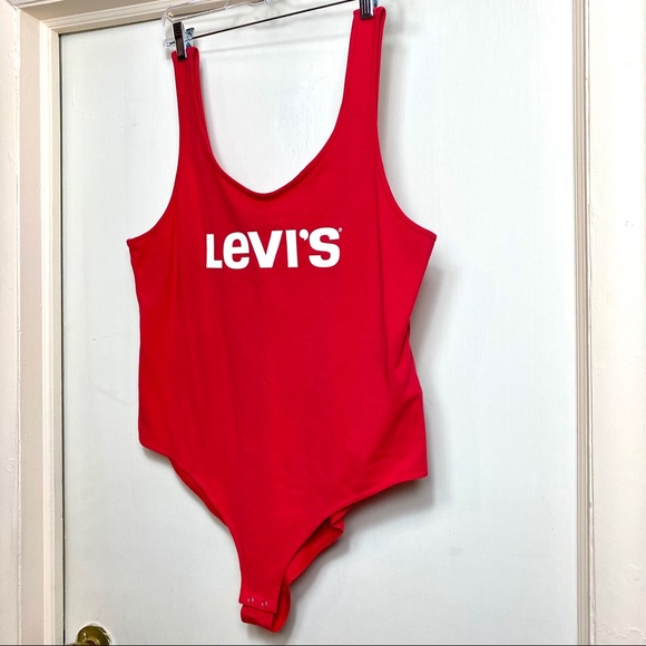 Levi’s Red Sleeveless Logo Body Suit - Picture 5 of 7